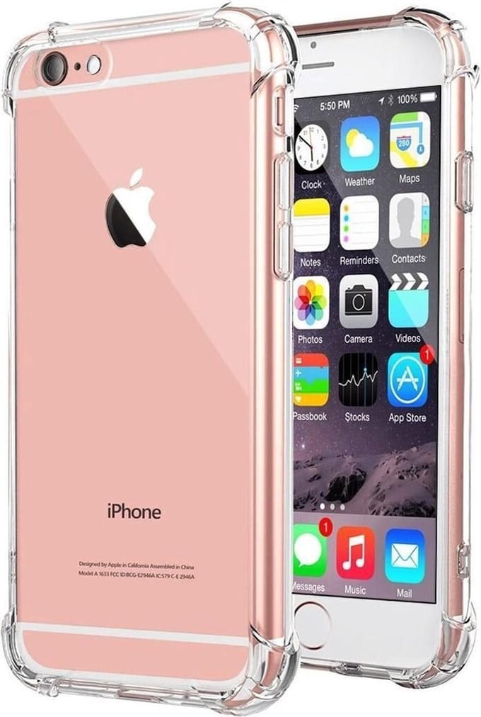 Transparant TPU siliconen case hoesje iPhone 6/6s Met versterkte randen