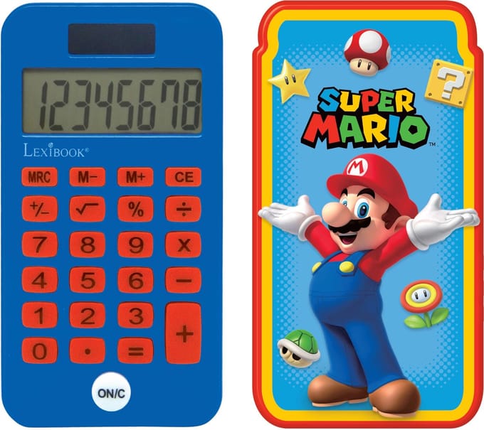 Super Mario 8 Digits Pocket rekenmachine met bescherming hoes