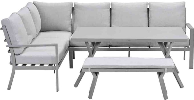 Garden Impressions Senja lounge dining set 4-delig links - valley sand