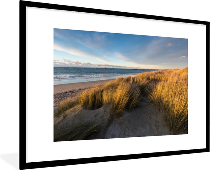 Fotolijst incl. Poster - Duin - Strand - Zee - 90x60 cm - Posterlijst