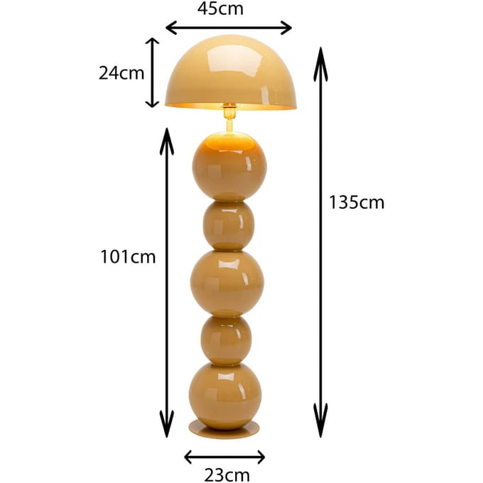 KARE vloerlamp Candy, bruin, staal, hoogte 125 cm, E27
