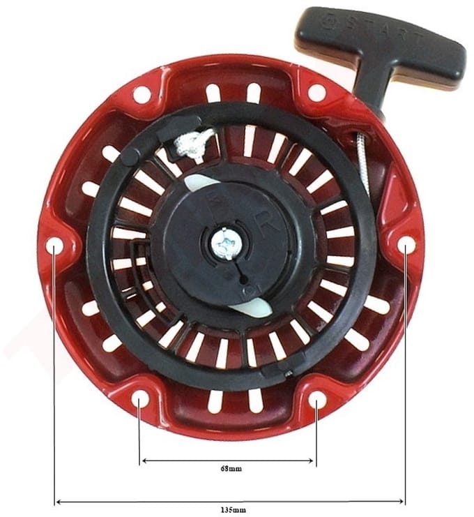 Trekstarter Rood passend op HONDA GX100 RED ( 28400-Z0D-003ZA ) Merk BPC Parts