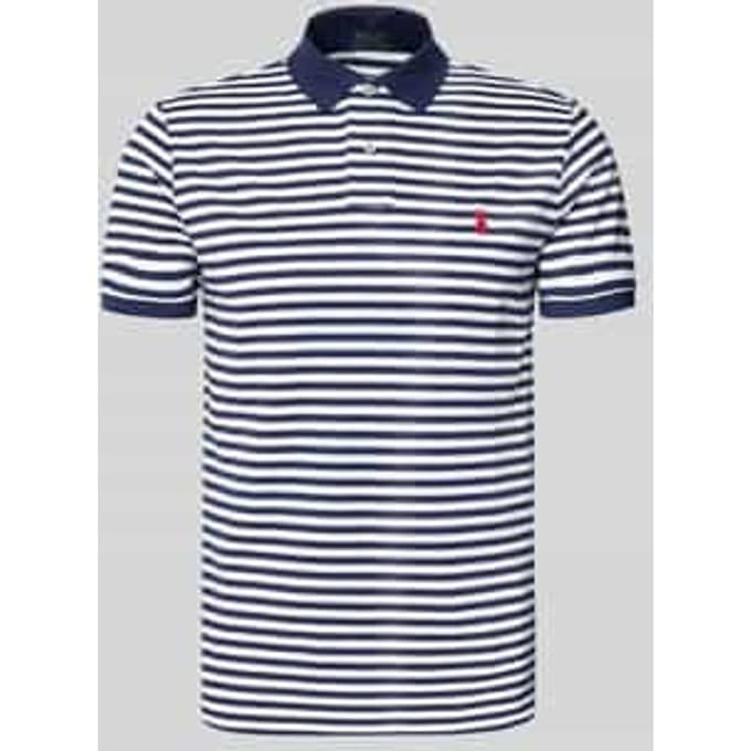 slim fit poloshirt van puur katoen model 'YD MESH STRIPE POLO'