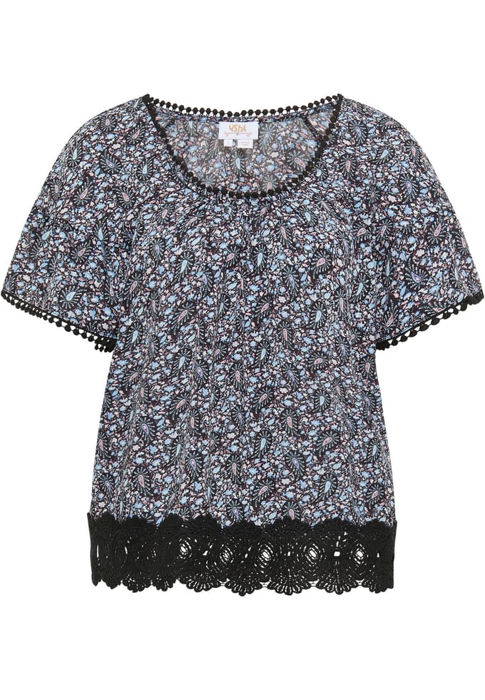 usha Blouse shirt Dames Zwart Veelkleurig