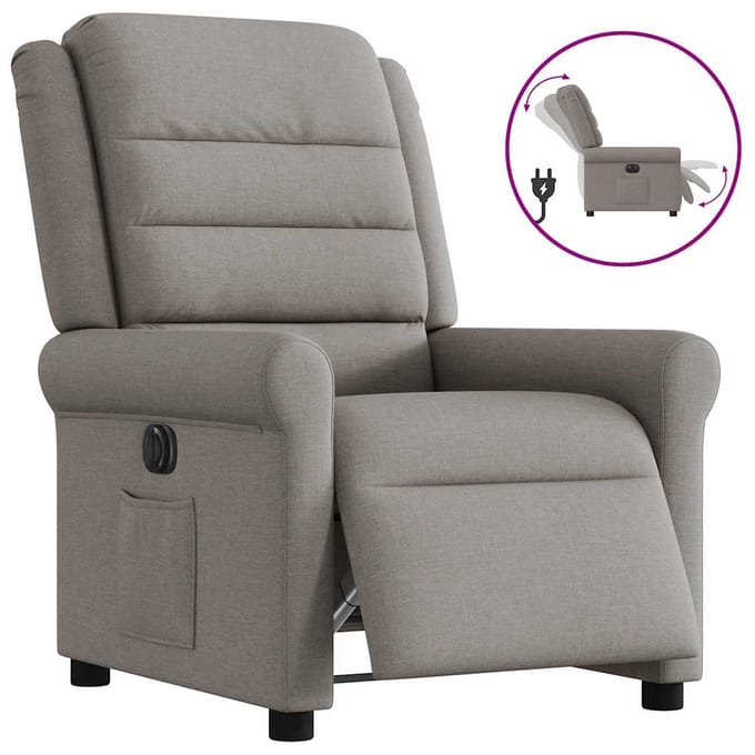 vidaXL - Fauteuil - verstelbaar - elektrisch - stof - taupe