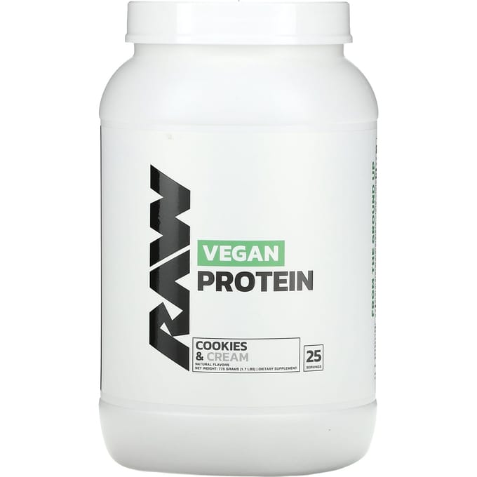Raw Nutrition, Protéine Végane, Cookies & Crème, 1,7 lb (775 g)