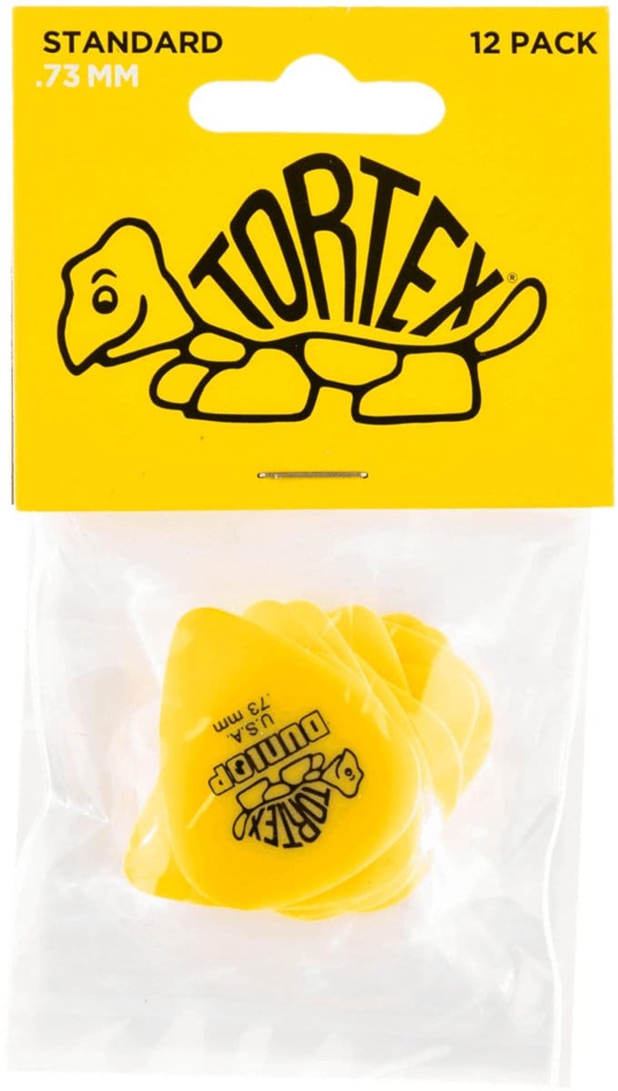 Dunlop Tortex Standard .73 Plectrum 12-Pack geel - Plectra