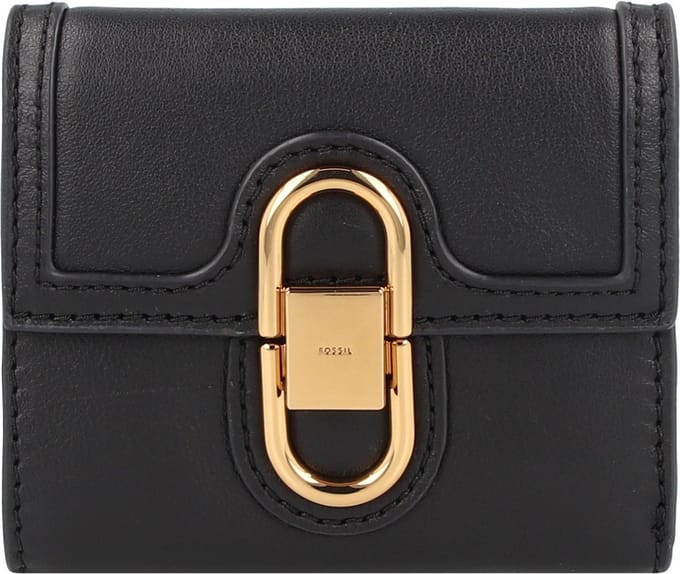 FOSSIL Leren Portemonnee Avondale Wallet Black Zwart