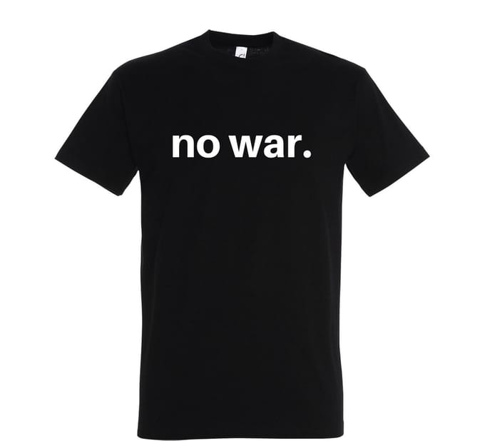 NO WAR. T-shirt korte mouw zwart - Maat M