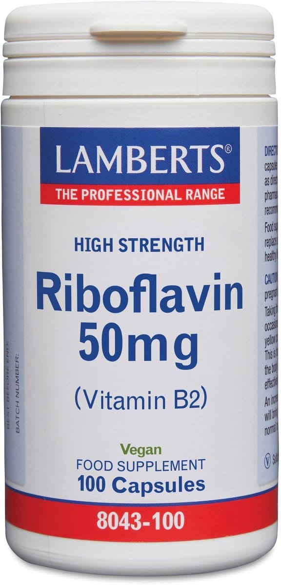 Lamberts Vitamine B2 Riboflavine - 50 mg - 100 Capsule - Vitaminen