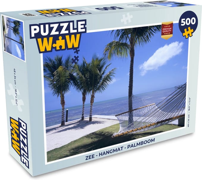 Puzzel Zee - Hangmat - Palmboom - Legpuzzel - Puzzel 500 stukjes