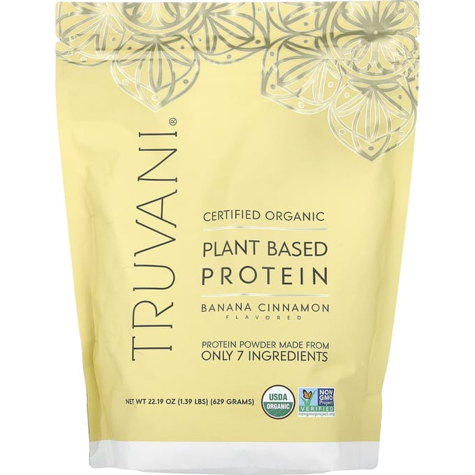 Truvani, Protéine Végétale, Banane Cannelle, 1,39 lb (629 g)