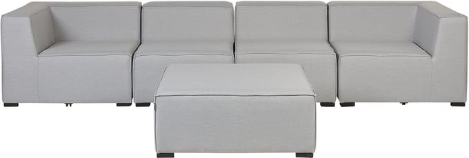 AREZZO - Tuinbank voor 4 - Lichtgrijs - Polyester