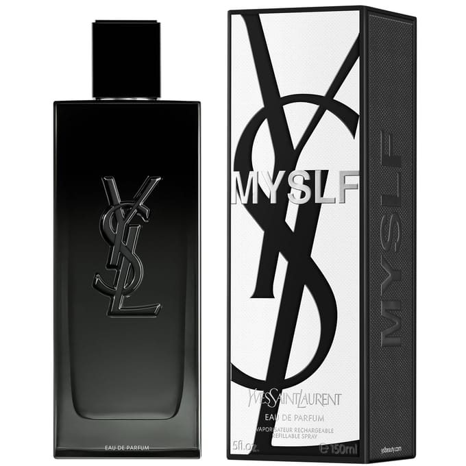 Yves Saint Laurent MYSLF Eau de Parfum 150 ml, hervulbare houtachtige bloemen voor mannen