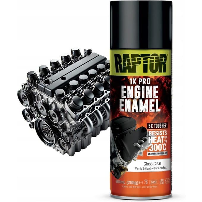 Raptor Engine Enamel - Motorblok Verf BLANKE LAK spuitbus 400ml