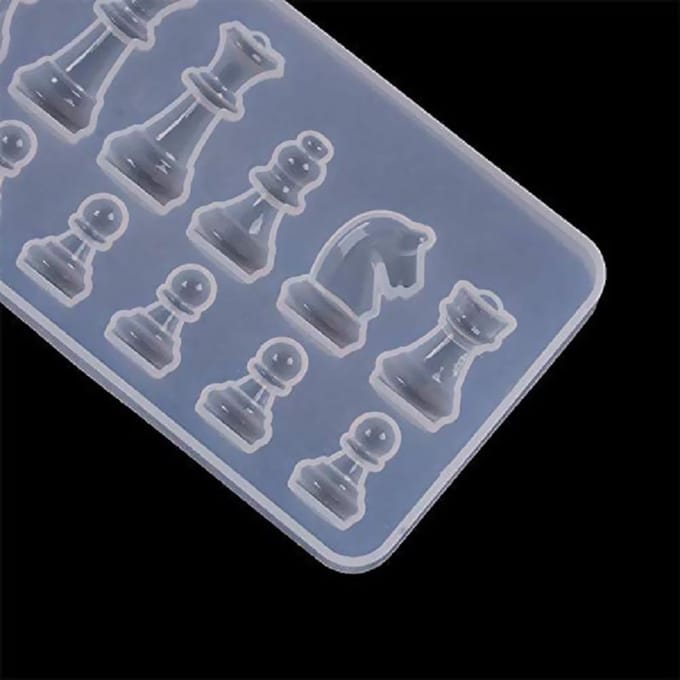 Schaakbord Hars Mal Set Schaakstukken Siliconen Mal Schaakbord Epoxy Gietmal voor DIY Kunst white