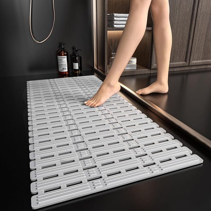 Douchemat Antislip - Badmat Veilig - Veilig Douchen - Sterke Zuignappen - 90 x 40 cm - Wit