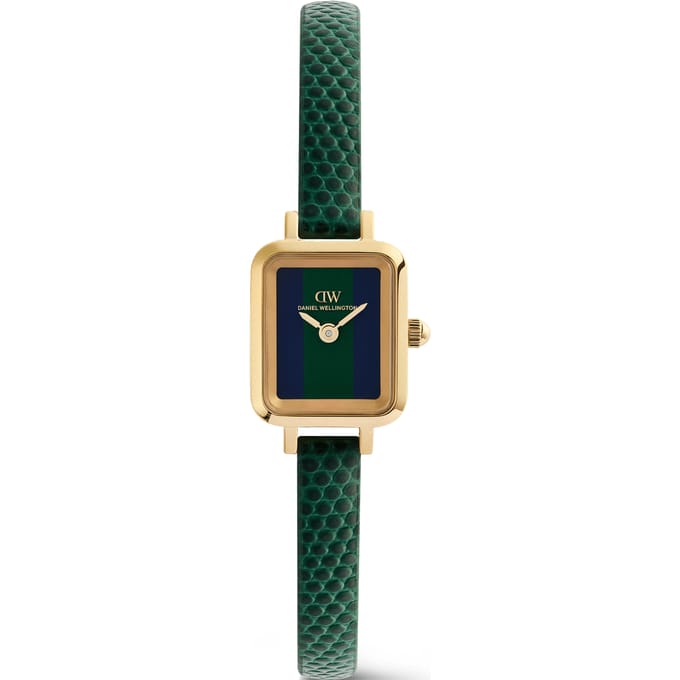 Daniel Wellington DW Watch Quadro Mini Green Lizard Warwick Gold 15mm