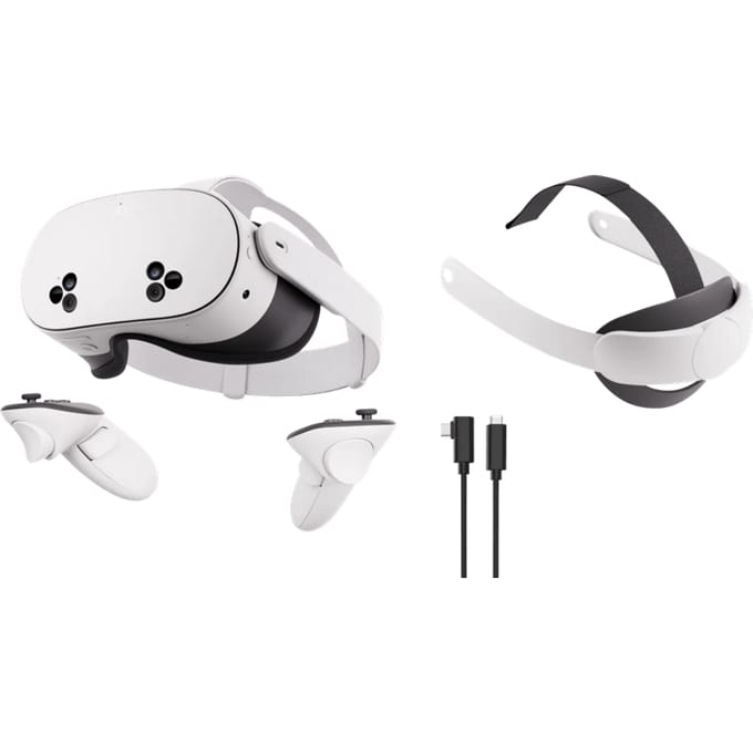 Meta Quest 3S 256GB + BlueBuilt PC Link Cable + Elite Strap