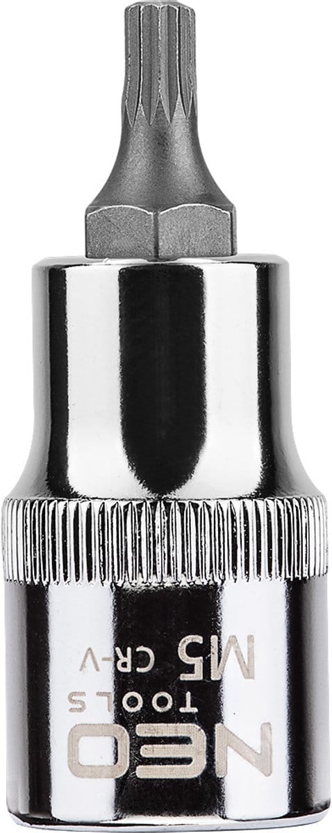 NEO Serie - Spline Eindstuk - 1/2" - M5 x 55 mm - Staal Chroom-Vanadium