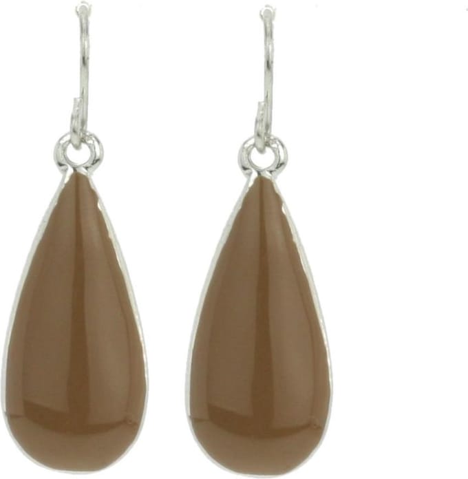 Behave - Oorhangers bruin druppelvorm - Minimalistische stijl - 3 cm