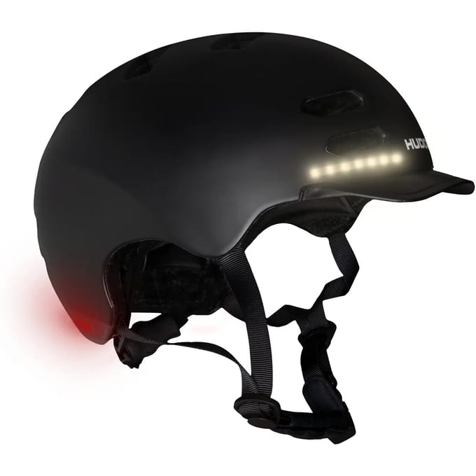 Hudora Skater Helmet with Kled and Led Black Size S (53-55cm)