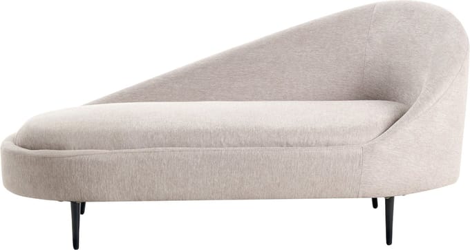 BELIANI VALREAS - Chaise longue - Taupe - Rechtszijdig - Polyester