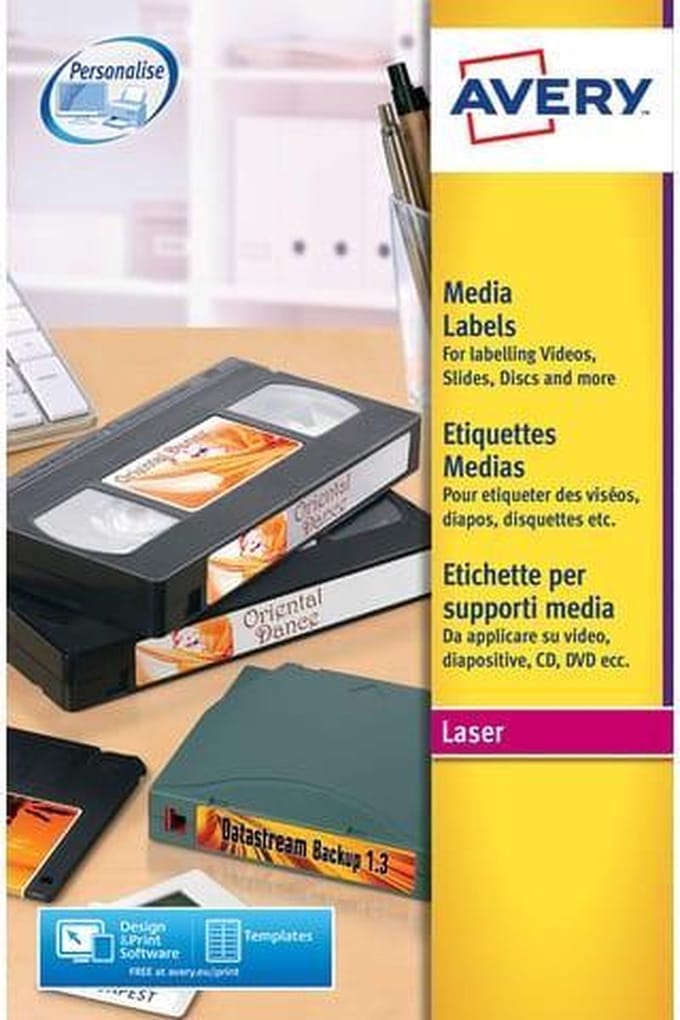 Huismerk Avery L7666-25 Diskette Etiket 70x52mm Wit