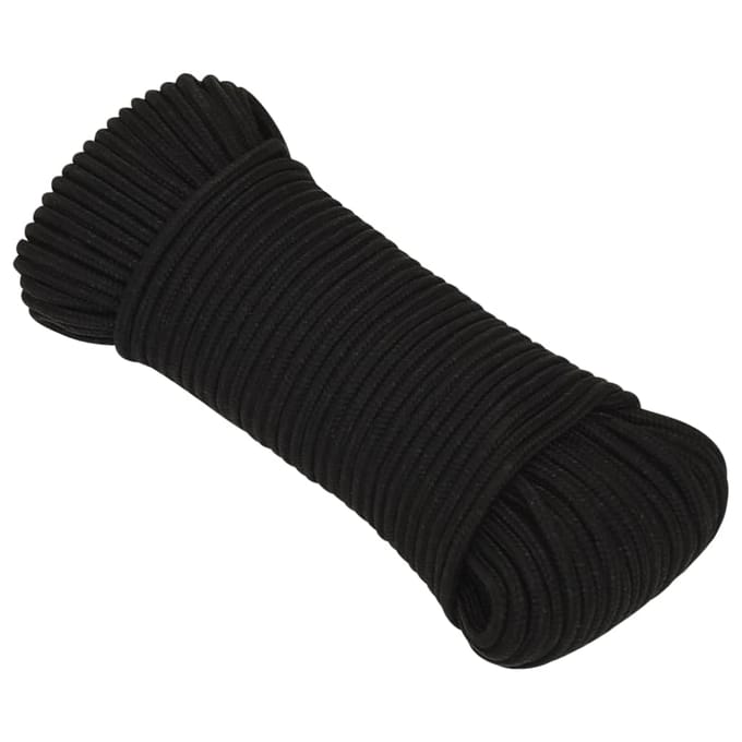 vidaXL - Werktouw - 5 - mm - 50 - m - polyester - zwart