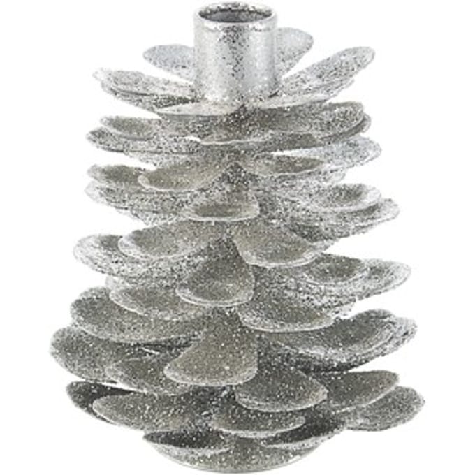 Kerst decoraties Bizzotto P.CANDELA1P PINEAL ARGENTO H14