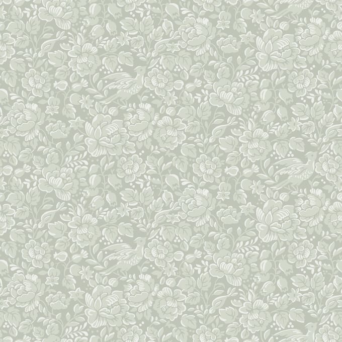 Duro Vliesbehang 678-02 - Blommor & Blad - Botanisch Groen - 53cm x 10.05m