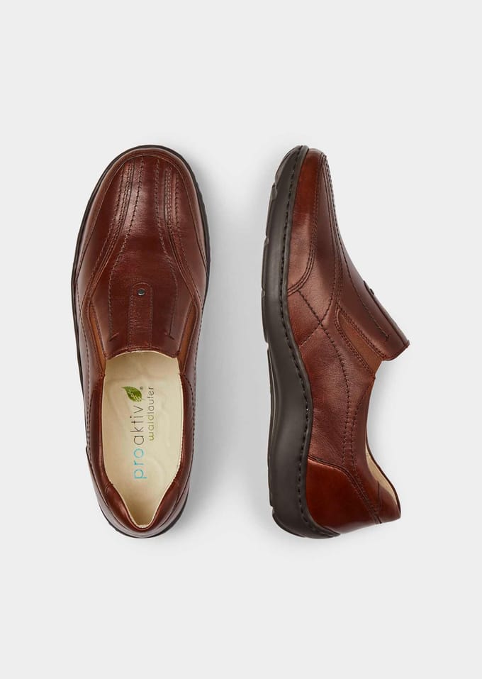 Schoenen van leer - cognac - Gr. 41 van Goldner Fashion
