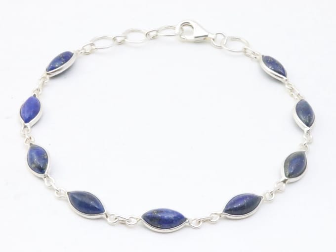 Fijne zilveren armband met lapis lazuli