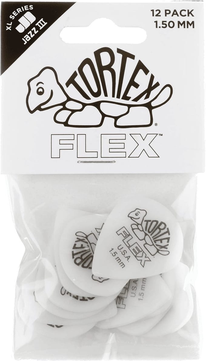 Jim Dunlop Tortex Flex - Plectrums - Jazz III XL - 1,50 mm - Player's Pack