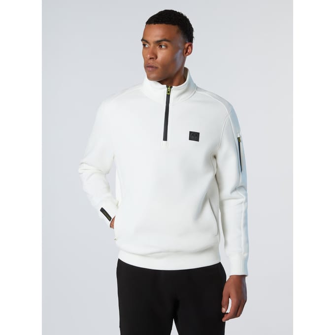North Sails Sweatshirt Piqué Scuba stof met halve rits