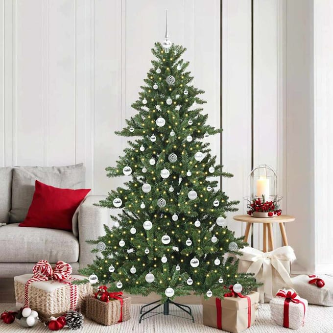 vidaXL - Kunstmatige - Hinged - Kerstboom - Groen - 180 - cm - PVC - en - Staal