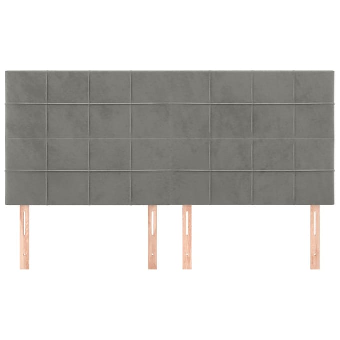 vidaXL - Hoofdbord - lichtgrijs - 160x5x118/128 - cm - fluweel