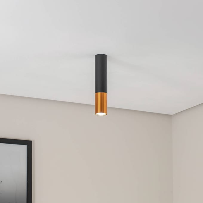Euluna Thalassa Downlight 1flg zwart/koper 29cm