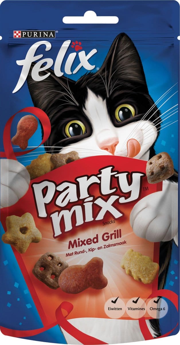 Felix Snack Party Mix - Mixed Grill - Kattensnack - 60 g