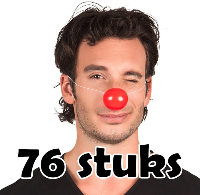 76 clownsneuzen van plastic