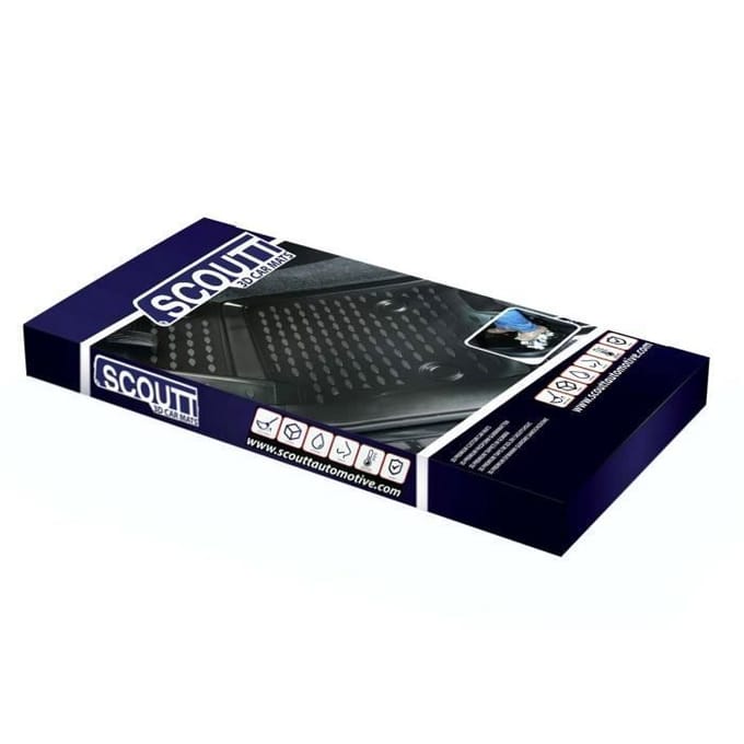 SCOUTT Tapis de sol en caoutchouc Porsche CAYENNE - 3D - Sur mesure - Noir noir