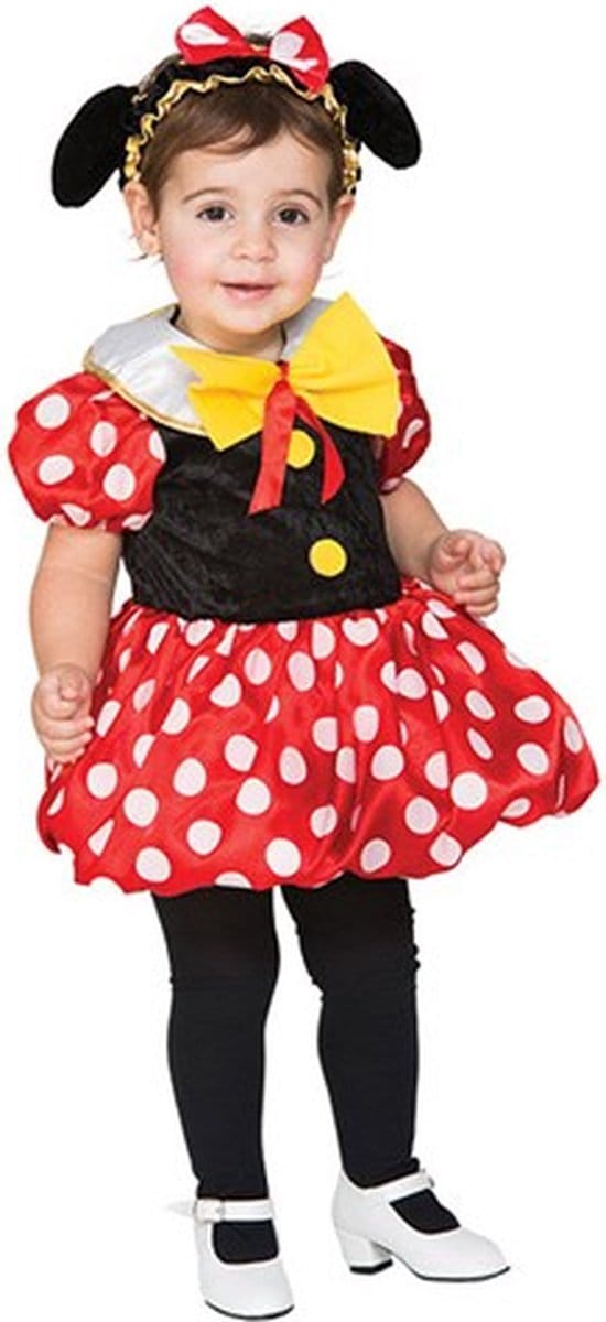 Witbaard Verkleedjurk Minnie Mouse Rood/wit 2-delig Mt 80/92