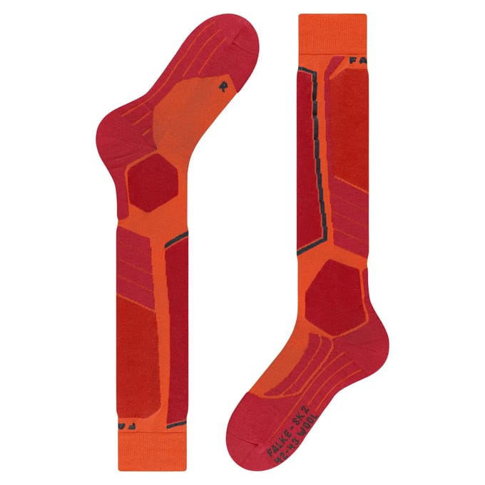 FALKE SK2 Wool warm dik wol functioneel materiaal skisokken heren orange - maat 39-41