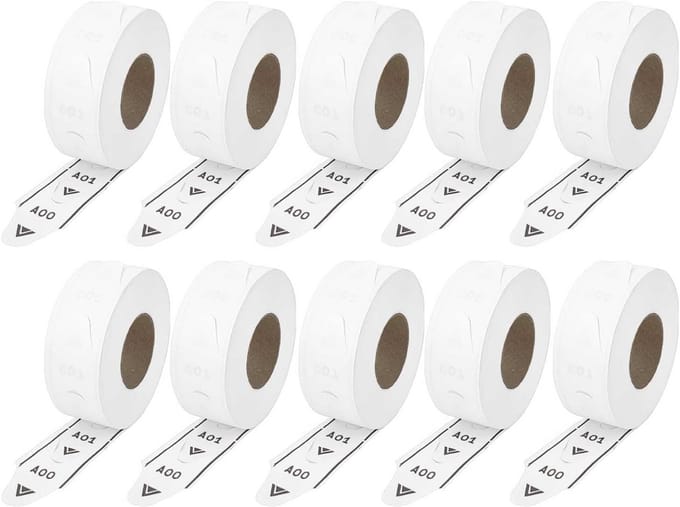 2-Cijferige Witte Losse Nummer Tickets voor Ticket Dispenser (2000 Stuks/Rol)