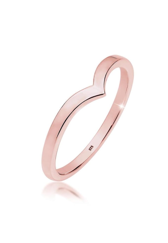 Elli Ringen 925 Sterling Zilver roségoud verguld V-vorm