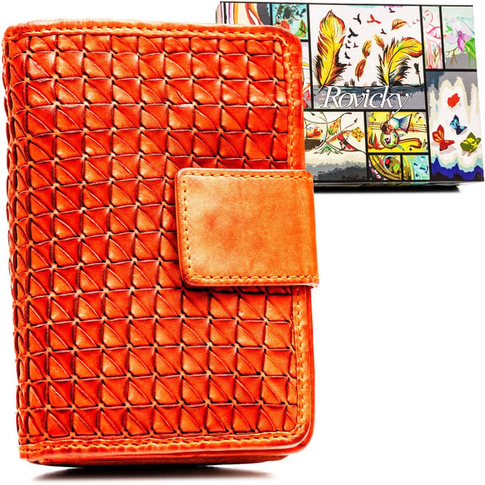 Dames leren portemonnee R-N109-ZPT-7378 Oranje