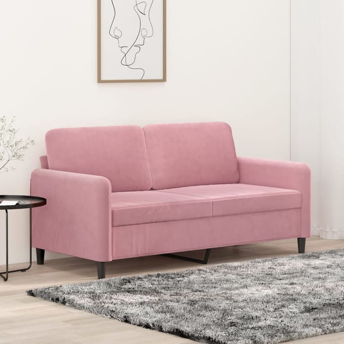 vidaXL - Tweezitsbank - 140 - cm - fluweel - roze