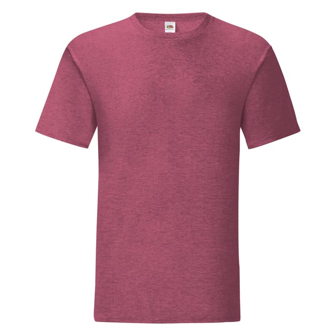 Fruit Of The Loom Heren Iconisch T-shirt (Heather Bordeaux)