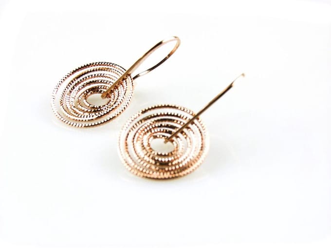 model Capri oorringen in zilver roze verguld