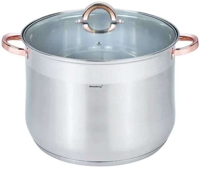 Klausberg 7797 - soeppan met deksel - 18.7L - 32 cm - RVS - inductie - alle warmtebronnen